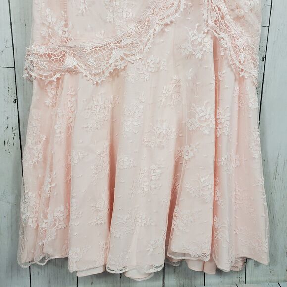 VTG Barbara Chodos Michael Marcella Dress WMNS Sz 12 Drop Waist Flapper Lace 80s - Picture 6 of 12